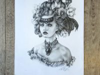 "Fleurdelise" by April Alayne ORIGINAL GRAPHITE DRAWING