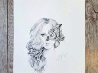 SOLD "Iris" by April Alayne ORIGINAL GRAPHITE DRAWING