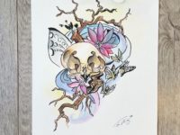 "Owl Skull" by April Alayne ORIGINAL PAINTING