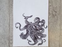SOLD "Sea Monsta" by April Alayne ORIGINAL INK DRAWING
